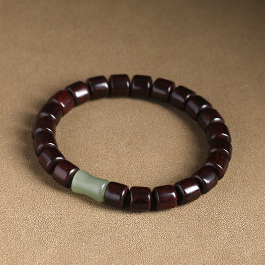Chalcedony and Sandalwood Bead Bracelet