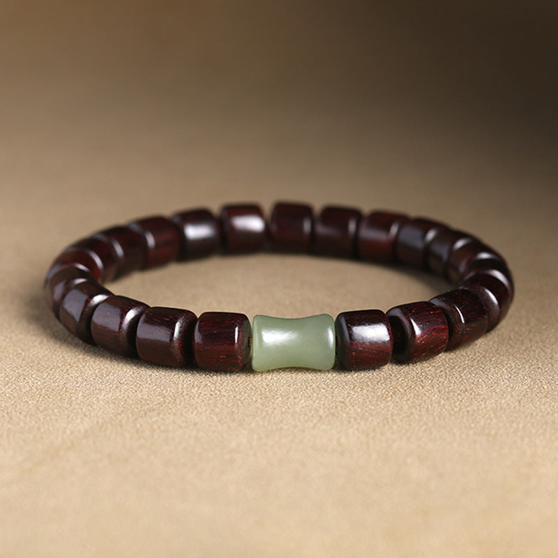 Chalcedony and Sandalwood Bead Bracelet